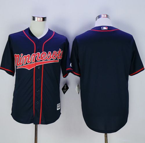 Twins Blank Navy Blue New Cool Base Alternate Road Stitched MLB Jersey